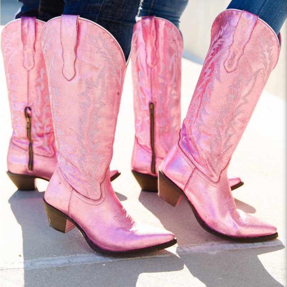Southern Fried WIDE CALF pink boots